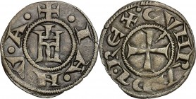 Italy. Repubblica. AR Denaro, Genova mint, 1139-1339. CNI 1/69. MIR 16. AR. g. 0.59 mm. 16.00 Inc. EF.