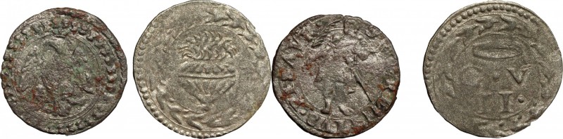 Italy. Guidobaldo II della Rovere (1538-1574). Lot of 2 Quattrinii, Urbino and P...