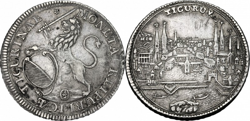 Switzerland. AR 1/2 Taler, 1761, Zürich. HMZ 2-1165yy. AR. g. 13.87 mm. 33.50 Pr...