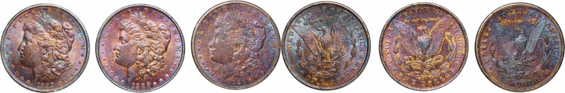 USA. Lot of 3 AR Dollars: 1886, 1890 and 1921 G. KM 110. AR. Artificially toned ...