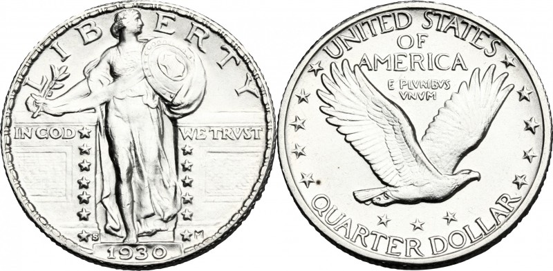 USA. AR 1/4 Dollar 1930. KM 145. AR. g. 6.19 mm. 24.00 Good VF.
