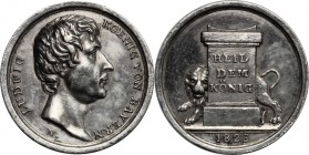 Germany. Bayern. Ludwig I (1825-1848). AR Medal, 1825. D/ Head right. R/ Altar; behind, lion. Slg. Wittelsbach 2626. AR. g. 1.77 mm. 14.00 Slightly to...