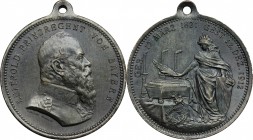 Germany. Bayern. Luitpold, Prince regent (1886-1912). Tin Medal, Nuremberg mint, 1912. D/ Bust right. R/ Funeral scene with an allegorical figure. Tin...