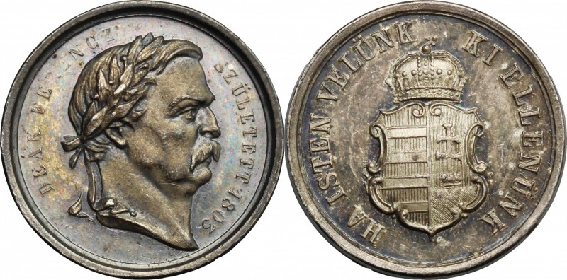 Hungary. AR Medal. D/ Head of Ferenc Deák right, laureate. R/ Coat of arms of Hu...