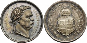 Hungary. AR Medal. D/ Head of Ferenc Deák right, laureate. R/ Coat of arms of Hungary. AR. g. 2.92 mm. 19.00 Toned. About EF. To commemorate his birth...