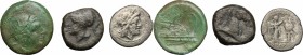 The Roman Republic. Multiple lot of 1 AR Victoriatus, 1 AE Litra and 1 AE Sextant. AR and AE. Good F:F.
