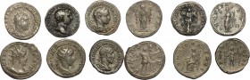 The Roman Empire. Multiple lot of 6 AR denominations; including: Trajan, Gallienus, Severus Alexander, Maximinus Thrax, Valerian and Gordian III. AR. ...