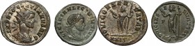 The Roman Empire. Multiple lot of 2 coins; including, BI Antoninianus of Diocletian and AE of Licinius. BI and AE. EF.
