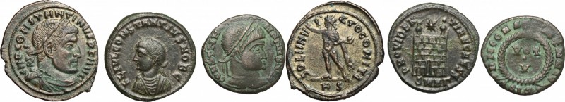 The Roman Empire. Multiple lot of 3 AE denominations of Constantine I. AE. EF:Go...