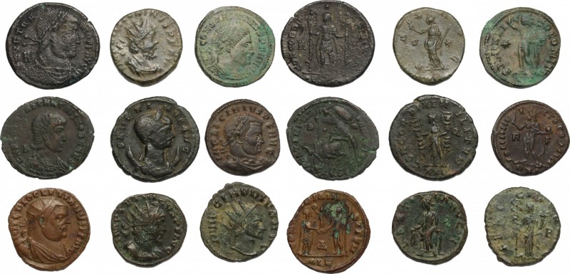 The Roman Empire. Multiple lot of 5 BI Antoniniani and 4 AE denominations; inclu...