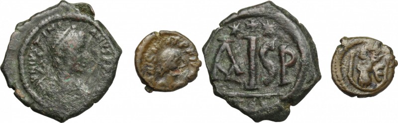 The Byzantine Empire. Multiple lot of 2 AE denominations; including: 16 Nummi, T...