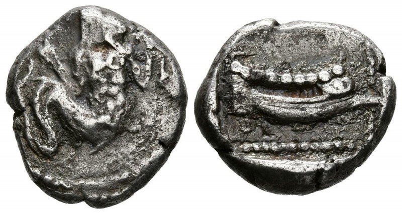 ARADOS, Fenicia. Tetróbolo. (Ar. 3,19g/18mm). 520-480 a.C. (Cayón 3111; SNG Cope...