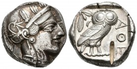 ATICA. Athenas. Tetradracma. 454-404 a.C. (Ar. 17.21g). (Kroll 8; Dewing 1591-8; SNG Copenhagen 31). Bella. MBC+.