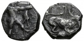 KITION, Chipre. 1/3 Estátera (Ar. 3,53g/13mm). 400-392 a.C. (S. 5734; Cayón 3000). MBC-. Rara.