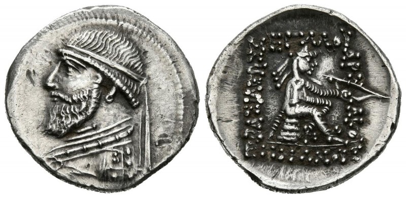 REINO DE PARTIA, Mithradates II. Dracma (Ar. 4,17g/20mm). 123-88 a.C. Ecbatana. ...
