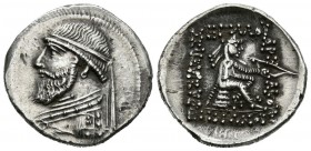 REINO DE PARTIA, Mithradates II. Dracma (Ar. 4,17g/20mm). 123-88 a.C. Ecbatana. (Sear 7367; Cayón 3161). EBC-.