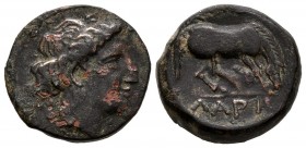 TESALIA, Larisa. Dichalkon. (Ae. 4,63g/16mm). Primera mitad del siglo IV a.C. (BCD 390.2; SNG Copenhagen 142). MBC+.