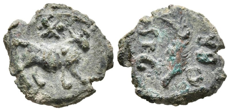 SEGOBRIGA (Saelices, Cuenca). Cuadrante. (Ae. 2,51g/17mm). 30-20 a.C. (FAB-2184)...