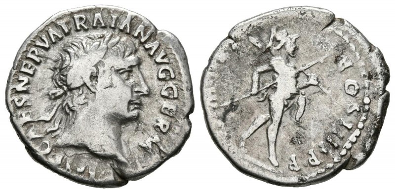 TRAJANO. Denario. (Ar. 2,86g/19mm). 101-102 d.C. Roma. (RIC 52; Cohen 228). MBC-...