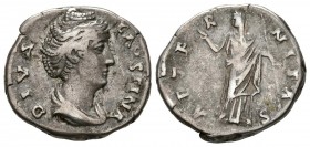FAUSTINA I. Denario. (Ar. 3,19g/17mm). 146 d.C. Roma. (RIC 347; Cohen 11). MBC.
