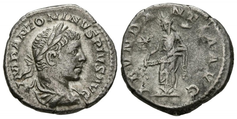 HELIOGABALO. Denario. (Ar. 3,04g/18mm). 220-222 d.C. Roma. (RIC 56; Cohen 1b). M...