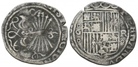 REYES CATOLICOS (1474-1504). 1 Real. (Ar. 3,05g/24mm). S/D. Granada. (Cal-371). Haz de 6 flechas. MBC.