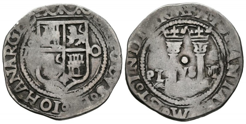 JUANA Y CARLOS (1504-1555). 1 Real. (Ar. 3,16g/24mm). S/D. México. (Cal-74). MBC...