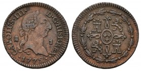 CARLOS III (1759-1788). 1 Maravedí. (Ae. 1,20g/15mm). 1772. Segovia. (Cal-2019-32). MBC+.