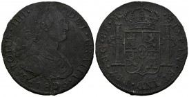 CARLOS IV (1788-1808). 8 Reales (Ar. 26.14g).1805. Guatemala. (Cal-637). Oxidaciones. Pátina original. MBC. Escasa.