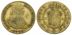CARLOS IV (1788-1808). 1 Escudo. (Au. 3,31g/18mm). 1798. Madrid MF. (Cal-1116). MBC-.
