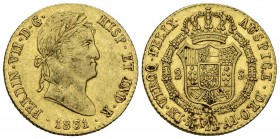 FERNANDO VII (1808-1833). 2 Escudos. (Au. 6,71g/22mm). 1831. Madrid AJ. (Cal-1638). MBC+.