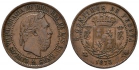 CARLOS VII (1869-1909). 5 Céntimos de Peseta. (Cu. 5g/25mm). 1875. Oñate. (Cal-2). MBC.