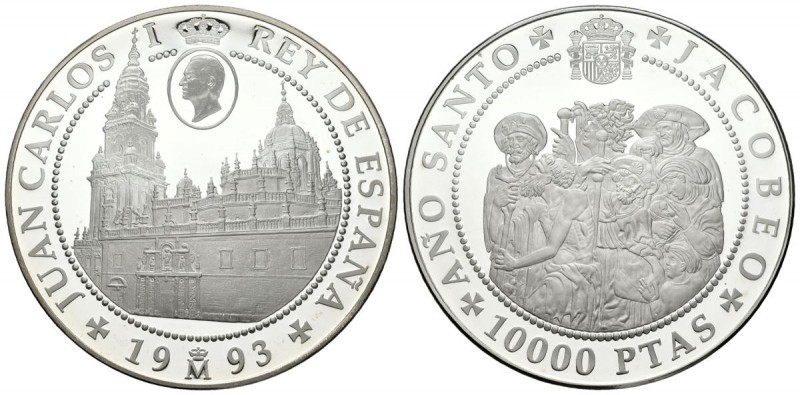 JUAN CARLOS I. 10000 Pesetas. (Ar. 168,75g/73mm). Madrid. 1993. "Año Santo Jacob...