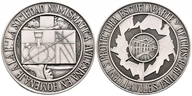 MEDALLA DE LA SOCIEDAD NUMISMATICA AVILESINA. 1978. Medalla conmemorativa de la ...