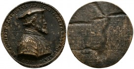 ANTONIO PERRENOT DE GRANVELLE. Medalla unifaz. (Ae. 32,43g/52mm). 1548. Autor: Joachim Deschler. (Bernhart 2; Habicht I,2, 1578). EBC+. Antoine Perren...