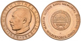 MARTIN LUTHER KING (1929-1968). Medalla memorial de Martin Luther King. (Ae. 24,97g/38mm). PROOF.