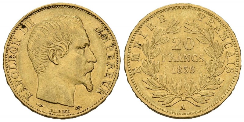 FRANCIA. 20 Francos. (Au. 6,41g/21mm). 1853 A. (Km#781.1). MBC+.