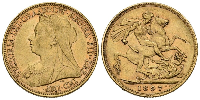 GRAN BRETAÑA. Sovereign. (Au. 7,97g/22mm). 1897. (Km#785). MBC.