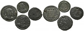 IMPERIO ROMANO. Lote compuesto por 4 monedas de cobre de los emperadores: Constantino I, Constantino II, Valens y Gratiano. Ae. MBC-/MBC+. A EXAMINAR.