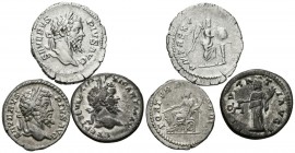 IMPERIO ROMANO. Lote compuesto por 3 denarios de Septimio Severo. MBC/MBC+. A EXAMINAR.