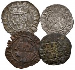 EPOCA MEDIEVAL. Lote compuesto por 4 monedas de vellón de diferentes reyes medievales. Calidades diversas. A EXAMINAR.