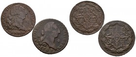 MONARQUIA ESPAÑOLA. Conjunto de 2 monedas de 4 Maravedís de Carlos III de la ceca de Segovia de los años 1774 y 1787. Diferentes estados de conservaci...