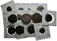 MONARQUIA ESPAÑOLA. Lote compuesto por 17 monedas de cobre de Isabel II. Diferentes valores y cecas, destacando dos piezas de 5 Céntimos de 1868 y 3 C...