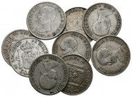 Lote de 8 monedas acuñadas bajo el reinado de Alfonso XIII de 50 Céntimos de 1892 y 1894 Diferentes estados de conservación. A examinar.