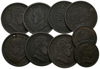 CENTENARIO DE LA PESETA. Lote compuesto por 9 cobres de 1 y 2 Céntimos. Diferentes fechas así como estados de conservación. A EXAMINAR.