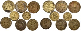 GUERRA CIVIL. Lote de 8 monedas de Menorca de la época de la II República. Diferentes módulos, valores y estados de conservación. A EXAMINAR.
