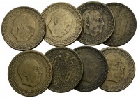 ESTADO ESPAÑOL. Serie completa de la peseta de 1947, 8 piezas en total (* 48, 49, 50, 51, 52, 53,54 y 56). Madrid. Diferentes estados de conservación....