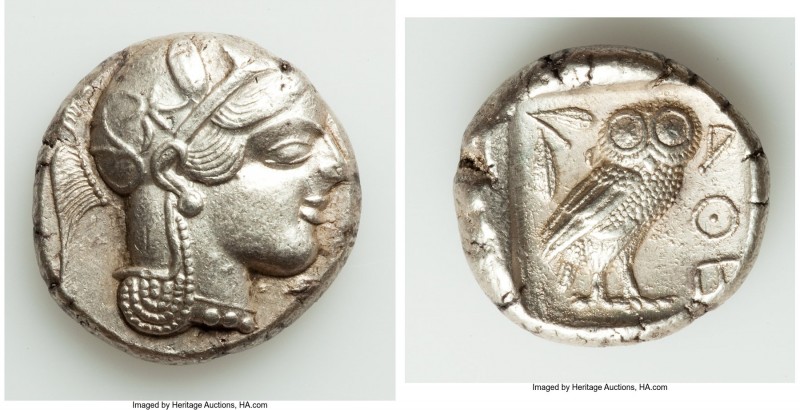 ATTICA. Athens. Ca. 465-455 BC. AR tetradrachm (25mm, 17.06 gm, 2h). AU. Head of...