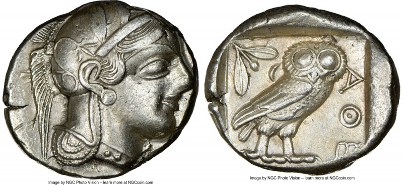 ATTICA. Athens. Ca. 440-404 BC. AR tetradrachm (26mm, 17.16 gm, 7h). NGC XF 4/5 ...