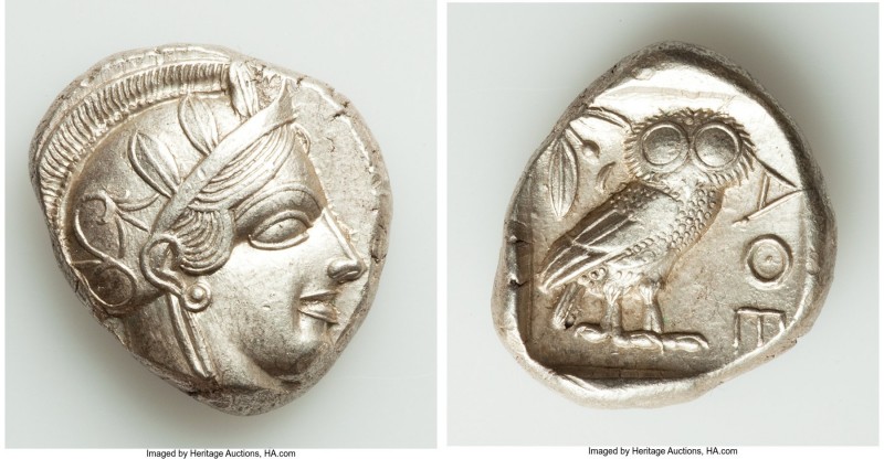 ATTICA. Athens. Ca. 440-404 BC. AR tetradrachm (25mm, 17.19 gm, 6h). AU. Mid-mas...